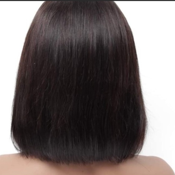 12” SHORT BLACK BOB HUMAN HAIR STRAIGHT LACE-FRONT - Picture 4 of 6